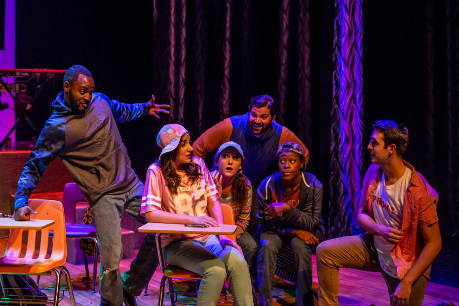 Jovon Jacobs, Diana Garle, Lindsey Corey, Alex Alvarez, Stephon Duncan and Daniel Llaca in 21 Chump St - Justin Namon at City Theatre Miami